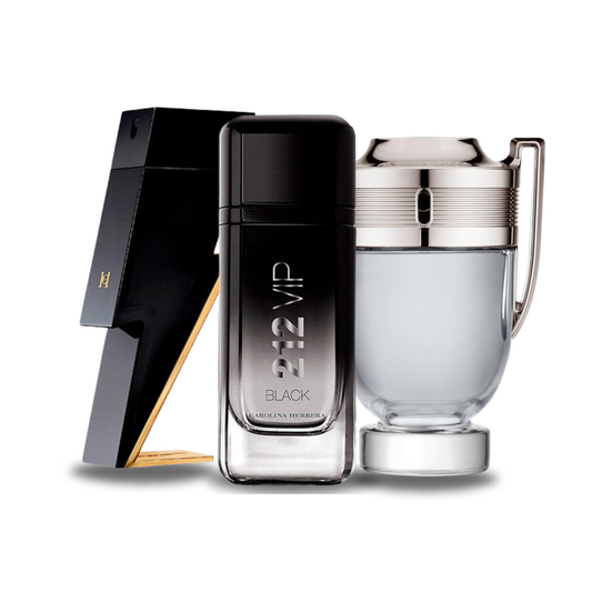 Pachet promoțional de 3 Parfumuri Carolina Herrera BAD BOY, Carolina Herrera 212 VIP BLACK și Paco Rabanne INVICTUS 100ml