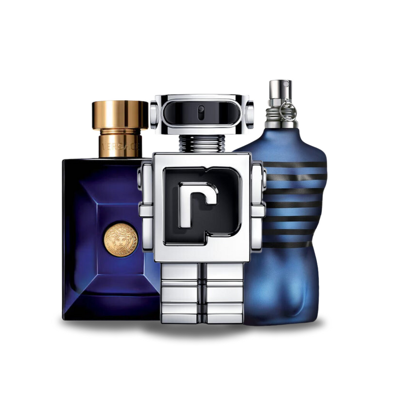 Pachet promoțional de 3 Parfumuri Versace DYLAN BLUE, Paco Rabanne PHANTOM și Jean Paul Gaultier ULTRA MALE 100ml